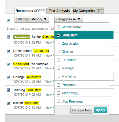 Categorizing keyword results