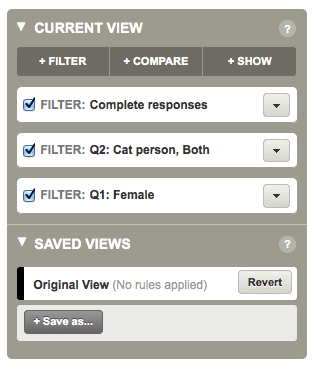 Multiple filtering options