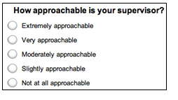 Survey question with labels