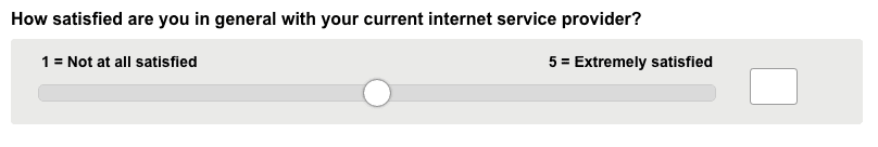 Sample satisfaction question with slider