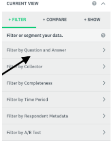 Select Filter by Question and Answer