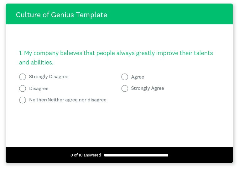 SurveyMonkey Culture of Genius survey template