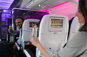 Business travelers on Virgin America