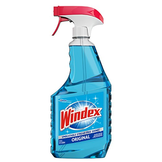 Windex bottle with marketing claims